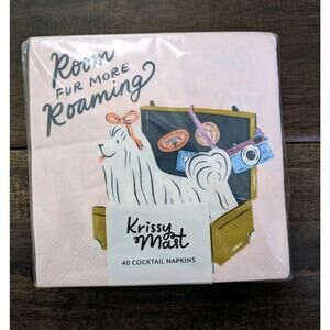40 CT GUEST NAPKINS Dog Room Fur More Roaming New Krissy Mast Desiner
